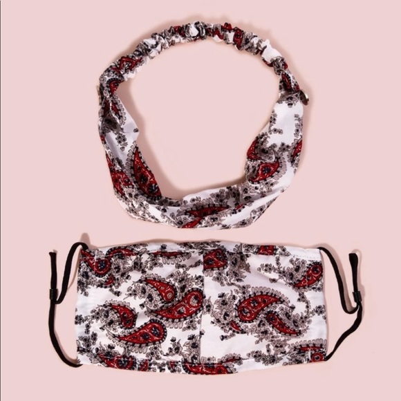 Accessories - Paisley print headband & face mask set